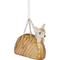 House of Seasons Ornament handbag dog gold - l8,5xw3,5xh8cm