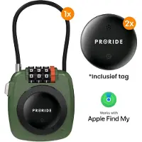 Proride Cijferslot – 3-cijferig Hangslot– Inclusief Apple Tag 2 stuks – Kabelslot – Kofferslot – Skislot – Reisslot – Slot – Groen
