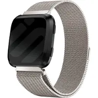 Strap-it Milanees Smartwatch bandje - Geschikt voor Fitbit Versa / Versa 2 Milanese band - sterrenlicht - Horlogeband / Polsband / Armband - Maat: Maat S