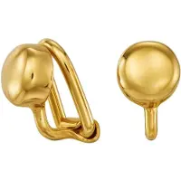 Traveller Clip Oorbellen - Oorclips Dames - 22kt Verguld - Knopje - 7 mm - 157849