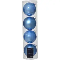 Décoris Kerstballen glas d10 cm sky blue 4 st