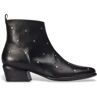 Wonders Dames Fei 02 leren enkellaarsjes zwart (39), Leer, 3 tot 5 cm, Ritssluiting, Casual D-2002