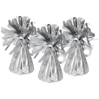 Folat Ballon gewichtjes - 3x - mat zilver - 170 gram - helium ballontrosjes