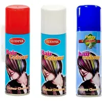 Goodmark Carnaval verkleed haarverf - haarspray - 3 kleuren - rood-wit-blauw - 125 ml per flacon - verven - Holland - Nederland