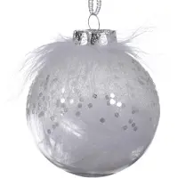 Décoris Kerstbal | | Ø 8 cm (Veren, Zilver)