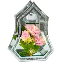 Robas Glazen decoratie met rozen en theelichtje