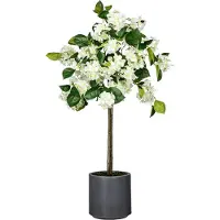 Kopu kunstplant Hortensiastam 94cm pot grijs/wit