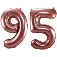 Folat Verjaardag Leeftijd folieballonnen - 95 jaar - rose goud - 86 cm - cijferballon groot