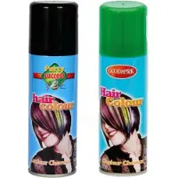 Goodmark Carnaval verkleed haarverf - haarspray - kleuren groen en zwart - 125 ml per flacon - verven