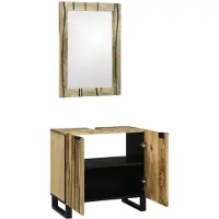 vidaXL Badkamerkast set 2 pcs Naturel Massief Mango Hout