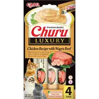 Inaba 12x Ciao Kattensnack Churu Luxury Chicken & Wagyu Beef 4 x 14 gr