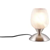 TRIO Nikkel tafellamp Cup Ii wit glas
