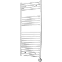Sanicare Carini elektrische Wifi radiator 112x45cm wit met thermostaat zilver rechtsonder