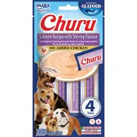 Inaba 12x Hondensnack Churu Puree Dog Fish Salmon & Shrimp 4 x 14 gr