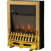 HOMCOM - Elektrische haard - Metaal - 48,2 x 18,5 x 59,2 cm - Zwart, goud
