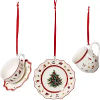 Villeroy & Boch Toy's Delight kerstboomhanger serviesset 3-delig Wit