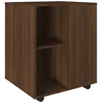 vidaXL Rolkast 60x53x72 cm bewerkt hout bruin eikenkleur