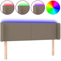 vidaXL Hoofdbord LED 147x16x78/88 cm stof taupe