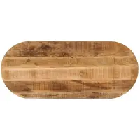vidaXL Tafelblad ovaal 80x40x2,5 cm massief ruw mangohout