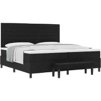 vidaXL Boxspringbed met matras, zwart, 200 x 200 cm, gestoffeerd