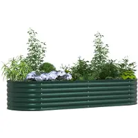 vidaXL Verhoogd bed Groen 240 x 80 x 44 cm Staal