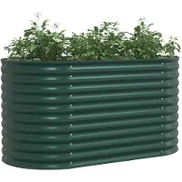 vidaXL Verhoogde plantenbak, groen, 160 x 80 x 81 cm, staal