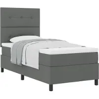vidaXL Boxspringbed met matras, donkergrijs, 100 x 200 cm, met stoffen bekleding