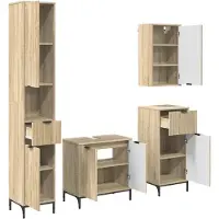 vidaXL Badkamermeubel Set Sonoma Eik Samengesteld hout, metaal
