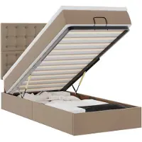 vidaXL Ottomaanse bed met matras 90x200cm kunstleer cappuccinokleurig