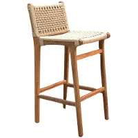 WGXL Collection Barkruk Tim - Zithoogte 73 cm - Teakhout - Rope -