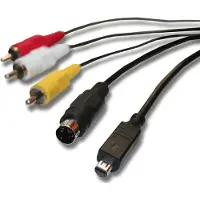 VHBW Camera Tulp composiet en S-VHS A/V kabel compatibel met Sony VMC-30FS / zwart - 1,5 meter
