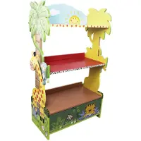 Teamson Kids Grote Houten Boekenkast voor Kinderen - Kinderslaapkamer - Zonnige Safari - 55,6cm Lang
