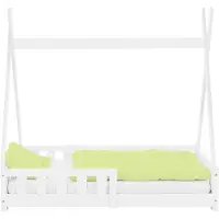 ML-Design Kinderbed Tipi | hout wit 148x76x141 cm kinderbedden | NADUVI