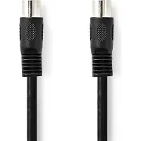 Nedis DIN-Audiokabel - DIN 5-Pins Male - DIN 5-Pins Male - Vernikkeld - 2.00 m - Rond - PVC - Zwart - Label