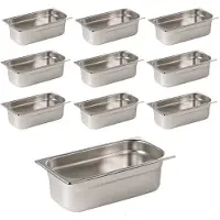 Vogue Gastronormbakken Vogue, RVS, 10x GN 1/4, 100mm diep