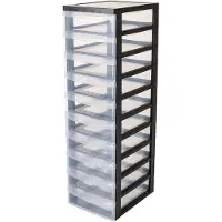 Iris Design Chest ladesysteem - 10 lades á 7,5L - Wieltjes - Zwart/Transparant
