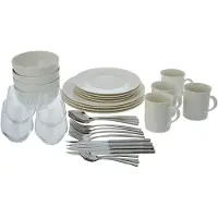 Villeroy & Boch Combi-servies Twist White 4 Friends ideaal voor elke dag, inclusief glazen en bestek (set)