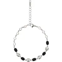 NAEMI Armband zwart / zilver / transparant