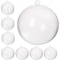Springos 8x Transparant Acryl Kerstballen 11cm - Zelf Decoreren