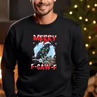 B&C Uniseks Kerst sweater maat S -F-Caw-F- foute kersttrui- kleur zwart- Merry fuck off.