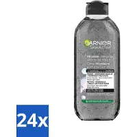 Garnier 24 x - SkinActive - Micellair Jelly-water - Alles-in-1 - Charcoal - 400 ml - Reiniger - Micellair Water - Houtskool - Gezichtsreiniger - Onzuivere Huid