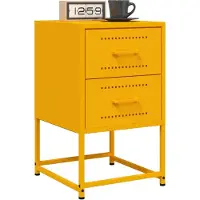 vidaXL Nachtkastjes 2 st 36x39x60,5 cm staal mosterdgeel