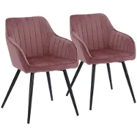 Happy Garden Set van 2 roze BERTILLE fluwelen stoelen