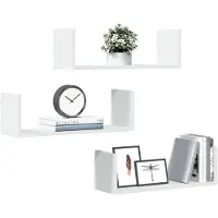 vidaXL Wandschappen 3 st 58x18x18 cm bewerkt hout wit