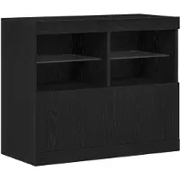 vidaXL LED Dressoir Zwart 81 x 37 x 66,5 cm Bewerkt hout