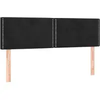 vidaXL Hoofdborden 144x5x78/88 cm fluweel zwart