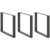 vidaXL Eettafelpoten 3 st U-vormig 100x(72-73) cm staal antraciet