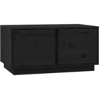 vidaXL Salontafel 80x50x40 cm massief grenenhout zwart