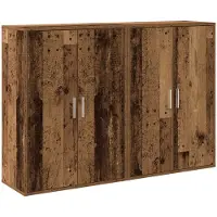 vidaXL Dressoir 2 st Oudhout 60 x 31 x 84 cm Bewerkt hout