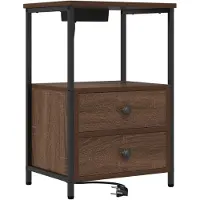 vidaXL Nachtkastje Bruin Eiken 40 x 31 x 60 cm Bewerkt hout